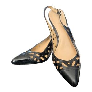 Calvin Klein Black Cutout Slingback Heels